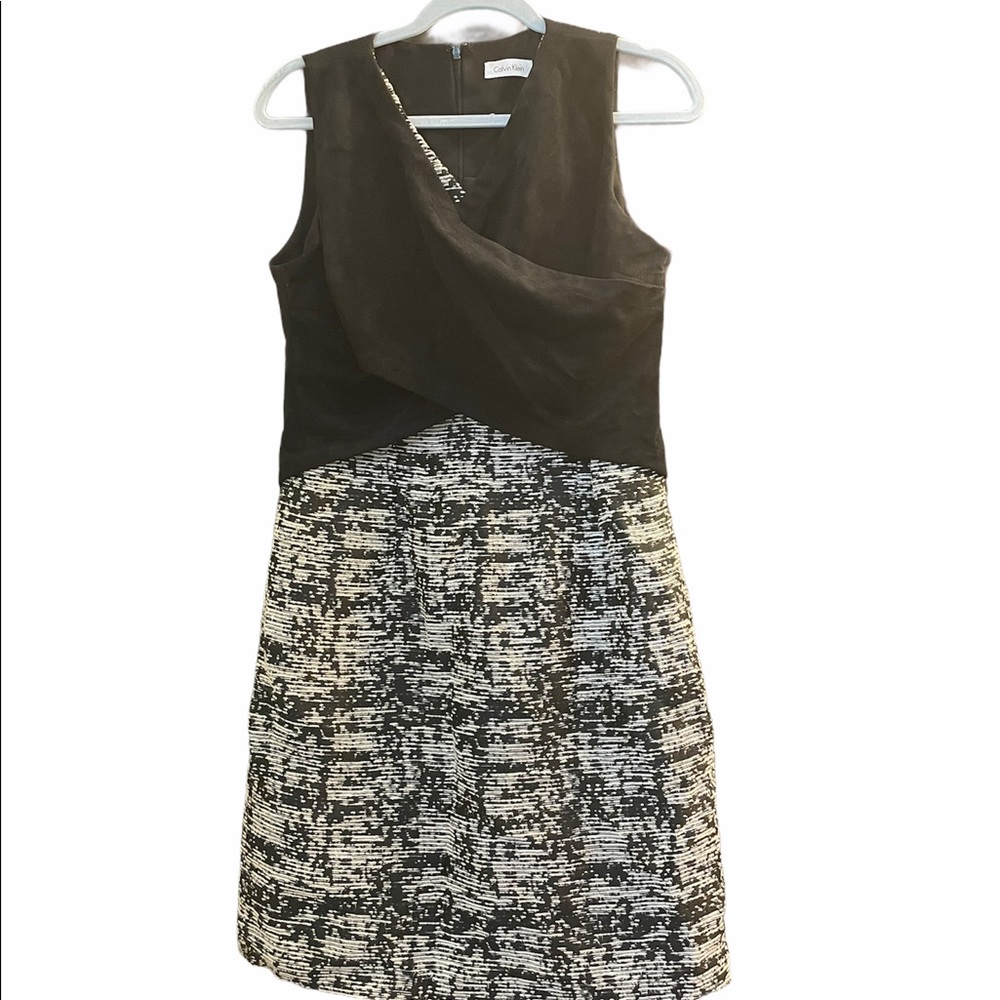 Calvin Klein Suede Tweed Dress